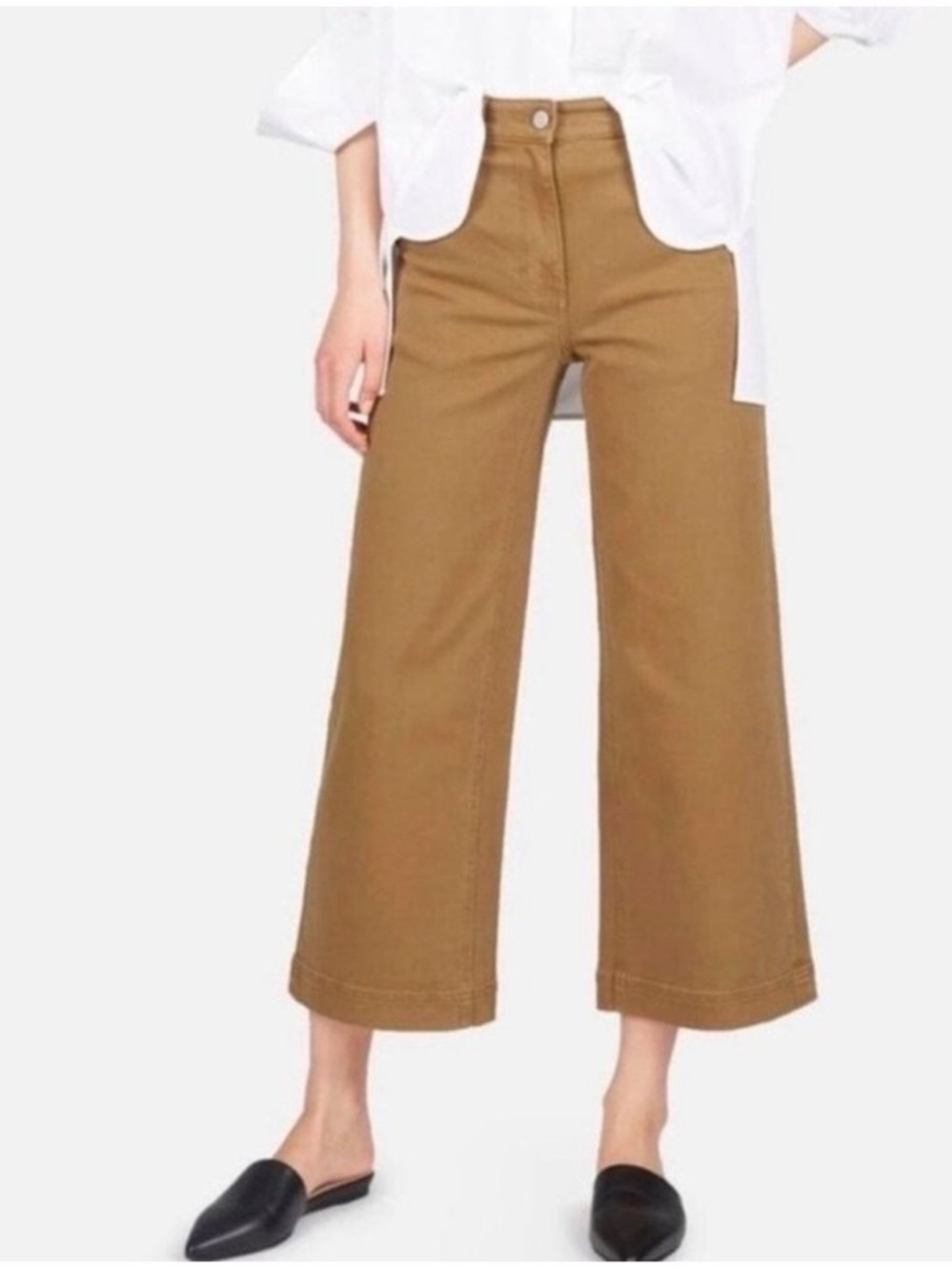 EVERLANE The Wide Leg Crop Pant in Ochre